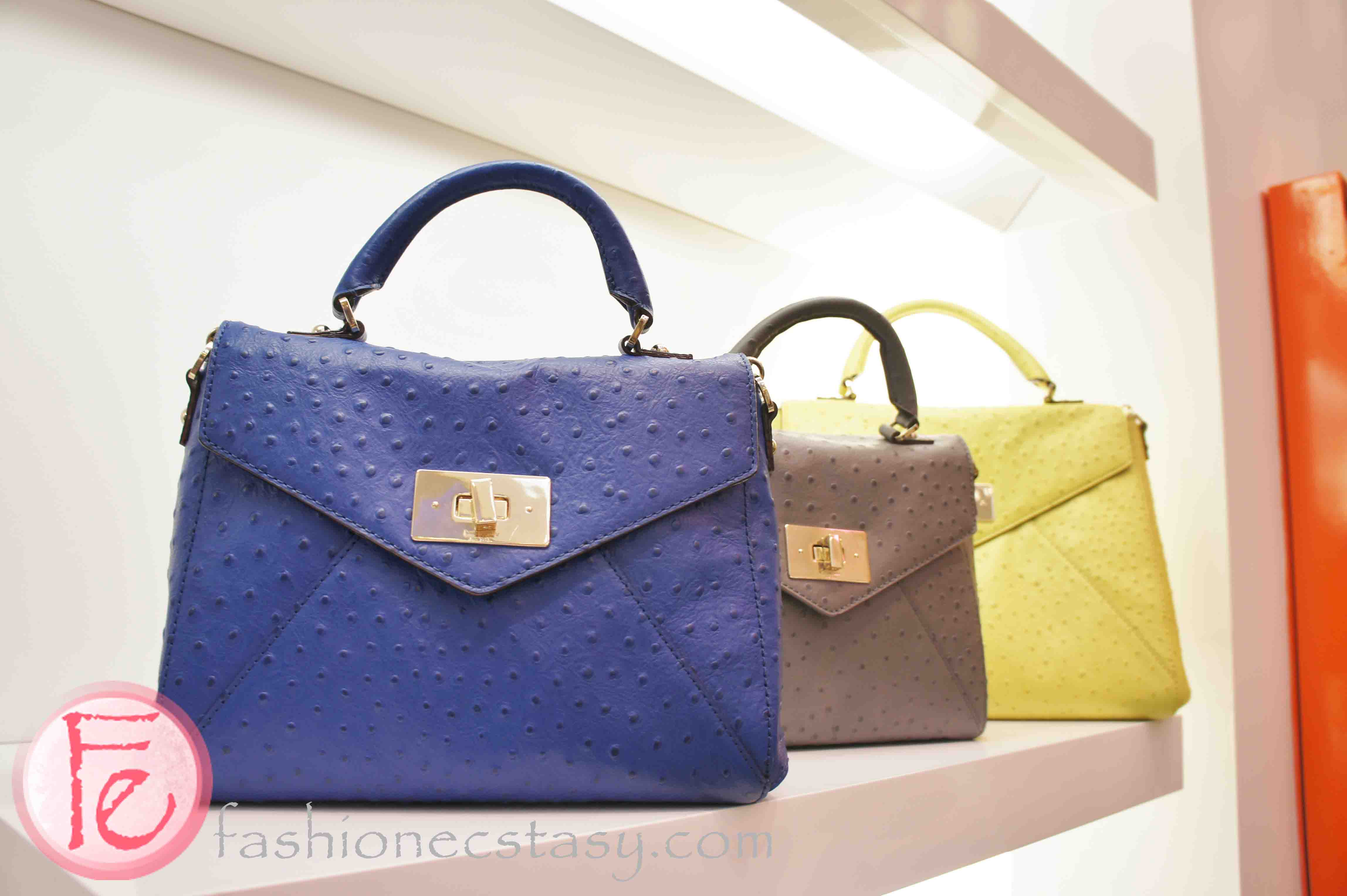 ostrich embossed cowhide leather hand bag - Kate Spade New York Grand Opening Party at Yorkdale Shopping Centre, Toronto