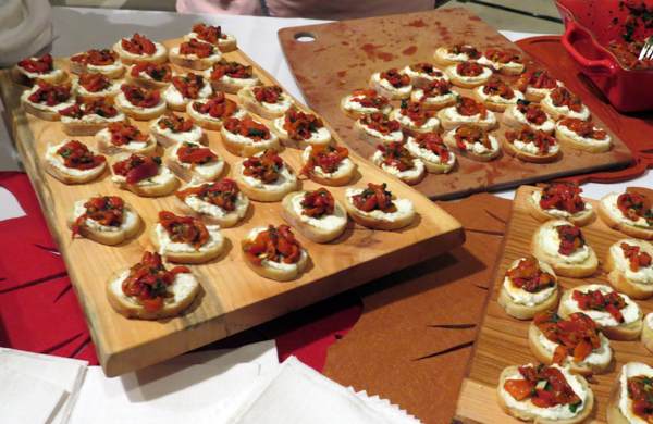 Emily Richards Ricotta and Roasted Red Pepper Crostini at eat to the beat 2014